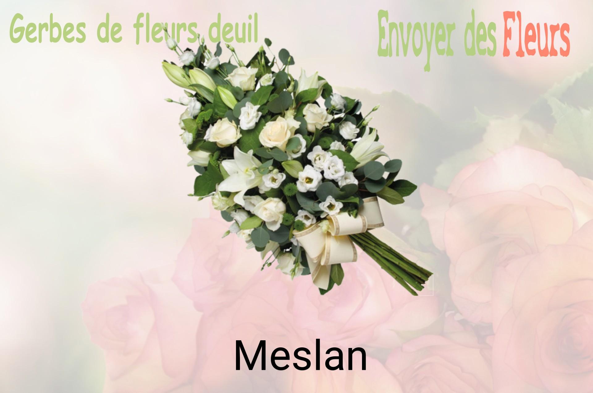 Gerbe de fleurs de deuil livrée à Meslan